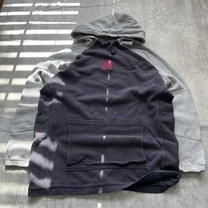 Terry Ole Miss Hoodie Navy Men's Size L Kangaroo Pockets NCAA Cotton Blend